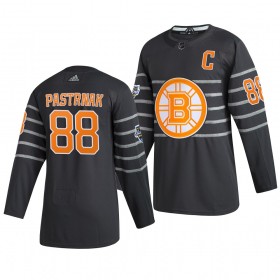 Män NHL Boston Bruins Tröjor David Pastrnak 88 Grå Adidas 2020 All-Star Authentic
